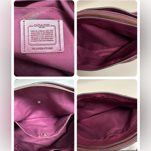 🔥🔥🔥Coach Purple Leather Top Handle Satchel Handbag Shoulder Bag - Picture 14 of 15